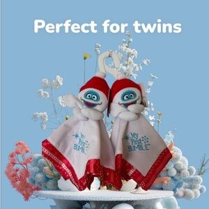 2 Snowman Bumble Snuggle Blankets / Security Blanket GREAT FOR TWINS / BRAND NEW